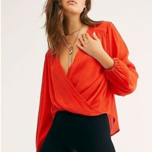 FREE PEOPLE Check On It Wrap Top - Picture 4 of 11